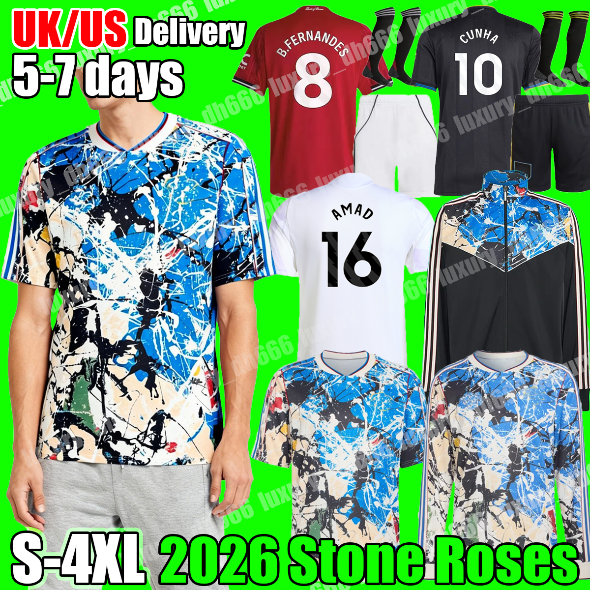 4XL Manchester SESKO MBEUMO CUNHA 25 26 Soccer Jerseys B. FERNANES men kids kits MAINOO goalkeeper long sleeve United Stone Roses jersey 2026 football shirt Top jacket
