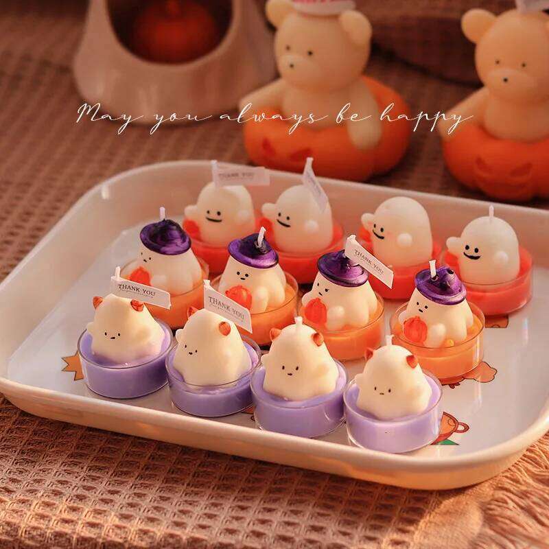 4pcs Halloween Little Ghost Limited Edition Aromatherapy Tea Wax for Girlfriends Candles Box Souvenir Birthday Gift Girls S260204