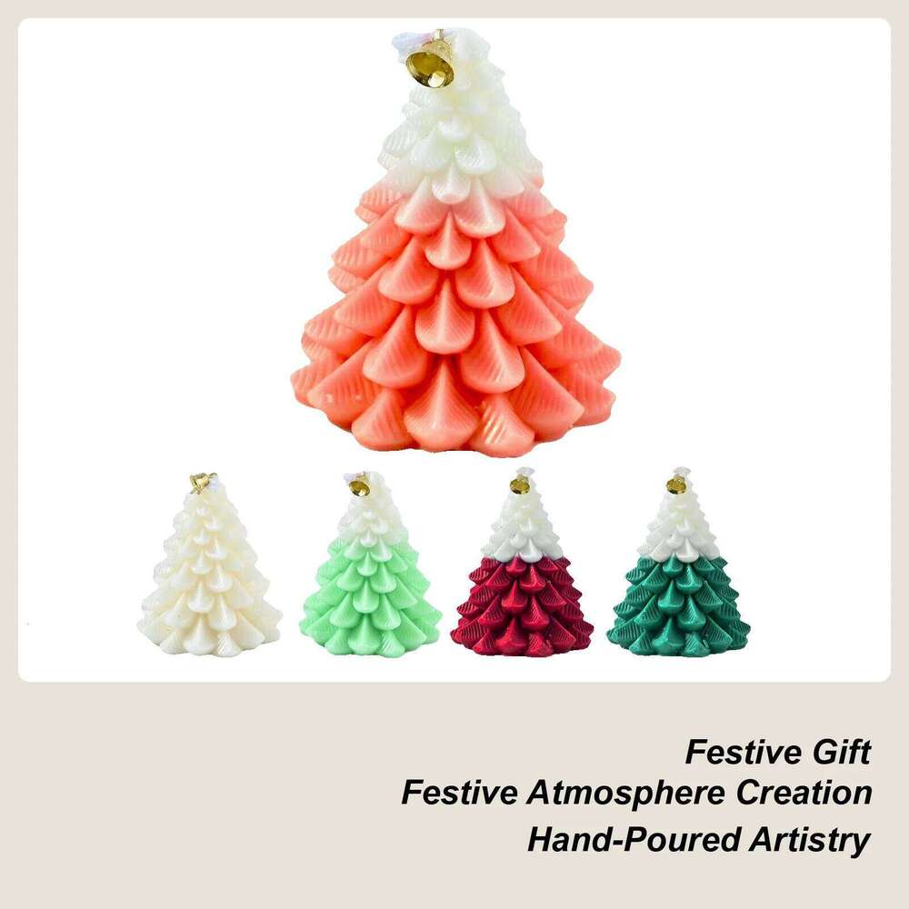 Tree Shaped Long Lasting Burn Time Decor Scented Candles for Christmas Halloween Party Birthday Holiday S260204