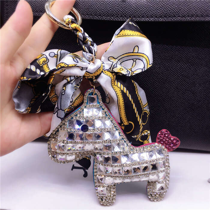 Fashion Rhinestone Pony Pendant Scarf Decoration Women's Bag Keychain Backpack Ornament