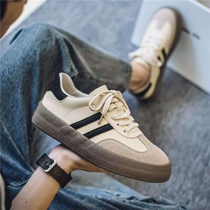 designer Shoes New Niche Design Hong Kong Style Fashion Retro Casual Men's Sneakers Low-top Leather Surface