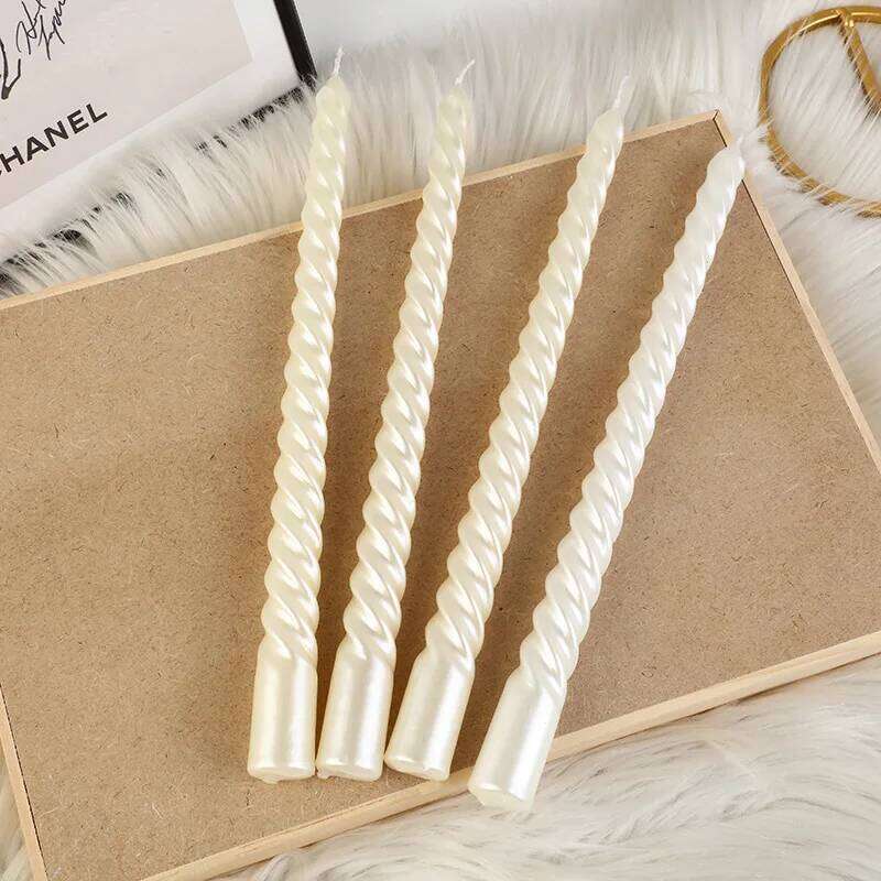 4pcs Taper Thread Candle Restaurant and Home Decor Candlelight Dinner,Christmas,Halloween,Wedding Anniversary,Birthday,Dating S260204
