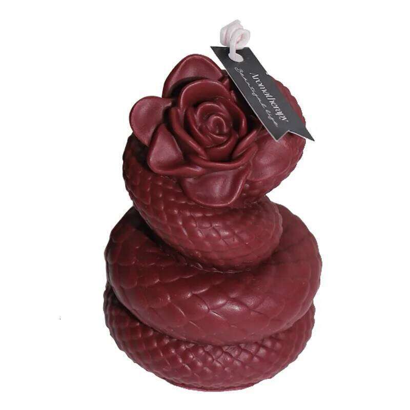 7x10.5cm Snake-shaped Rose Romantic Low-temperature Scented Candle Ylang-ylang Fragrance Sm Prop S260204