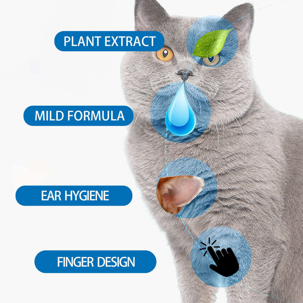 Yegbong Pet Wipes Finger Cots for Removing Wax and Mites Ear Cleaning Care S260203