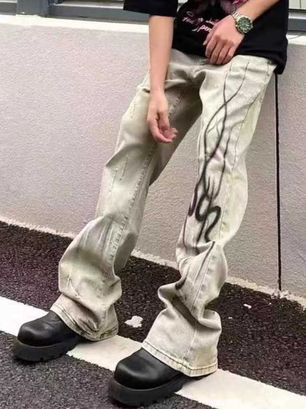 Y2K Loose Casual Jeans Letter Graphic Printing Versatile High Waist Jeans Hip Hop Fashion Men Women Vintage Washed Strtwear X251205