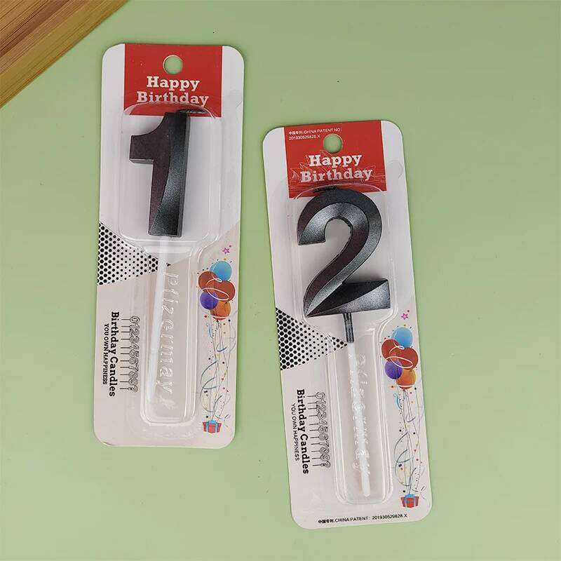 Hot Sale 1 pcs Opera House Birthday Black Candles Creative Party High Quality 0-9 Kids Number Cakes Dessert Decoration S260204