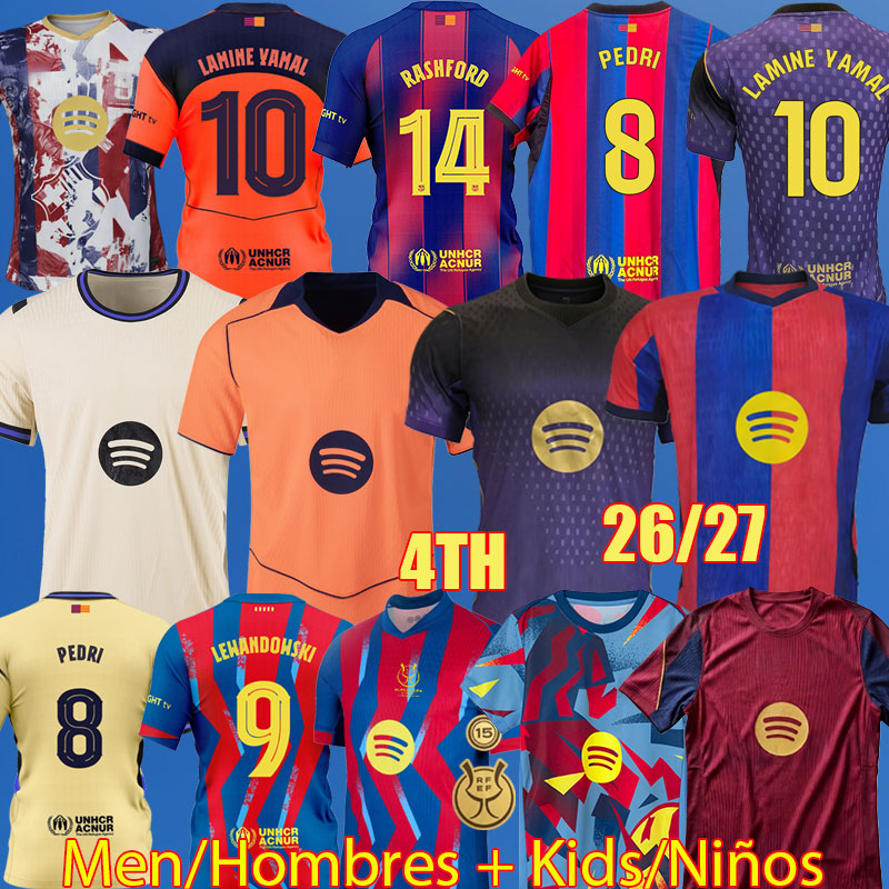 26 27 soccer jerseys 2026 2027 4TH Supercopa RASHFORD PEDRI LEWANDOWSKI ANSU FATI GAVI FERRAN RAPHINHA CUBARSI Camisetas de DEMBELE Home Away Football Shirt men kids