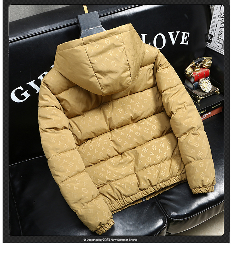 Men's Down Luxurious Business High-quality Jacket Streetwear Thicken Cold-proof Long Sleeve Male Casual Outerwear Simple Stand Thick Winter Coat