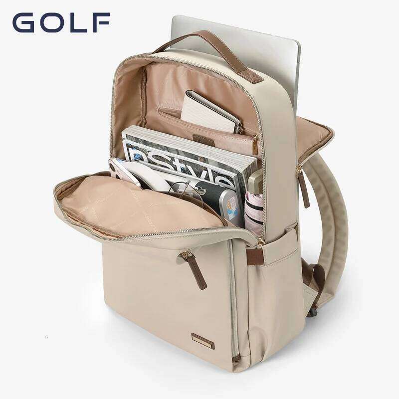 GOLF Women for 15.6 Inches Laptop Waterproof Elegant Ladies Office Business Backpack Nylon Travel High Quality Z260204