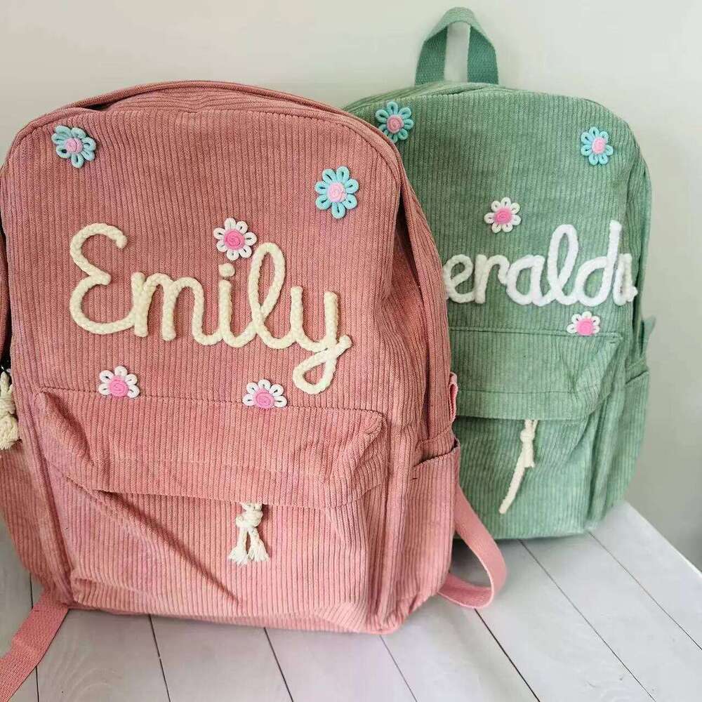 Personalized Kids Backpack, Embroidered Corduroy Backpack,Back to School, Kid backpack,school bag college,toddler,with name Z260204