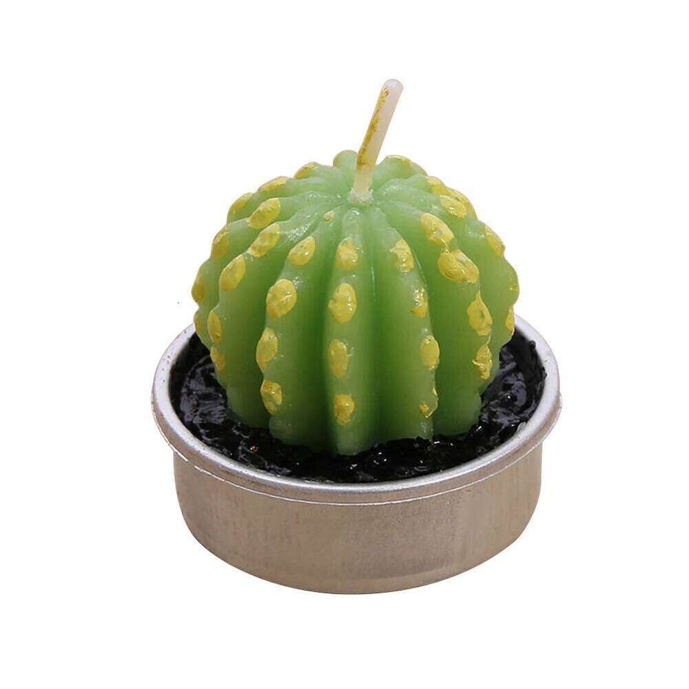 Green Cactus Candles Simulation Plant Decorative Table Tea Light Artificial Succulents Home Wedding Party Anniversary Festive S260204