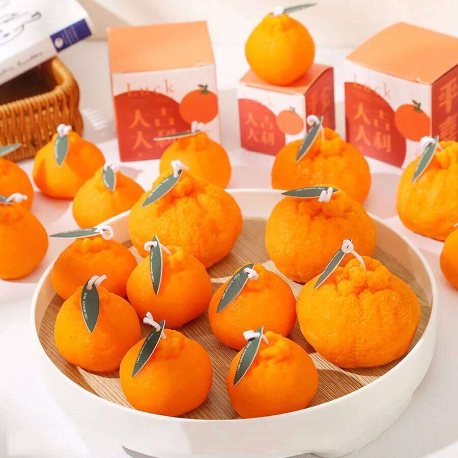 Internet celebrity Ugly Orange Aromatherapy Candle Soy Wax Creative Gift Shooting Props Scene Decoration Ornament S260204