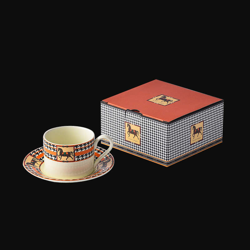 Ceramic Horse Motif Coffee Set Cup Saucer And Spoon Ceramic Mugs Office Water Cups Affordable Luxury Gifts