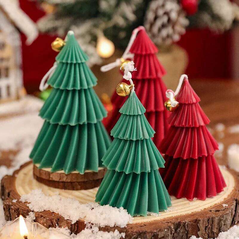 8X11cm Christmas Tree Aromatherapy Candles Gifts Soy Wax Desktop Ornaments Home Decoration Creative Souvenirs Cyclone Shape S260204