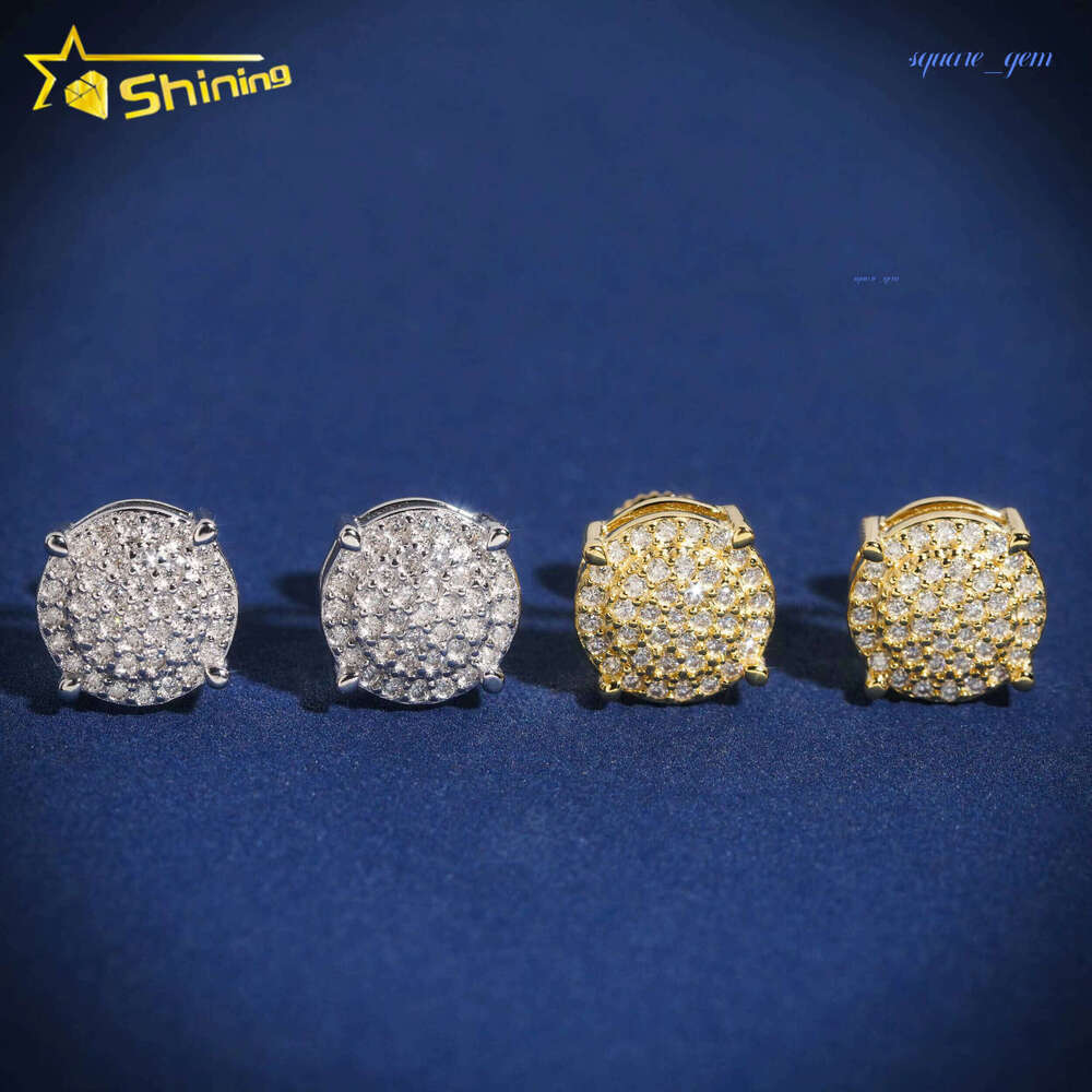 New Fashion Grown Jewelry 10K Solid Gold HPHT /Moissanite Lab Diamond Stud Earring Dropshipping