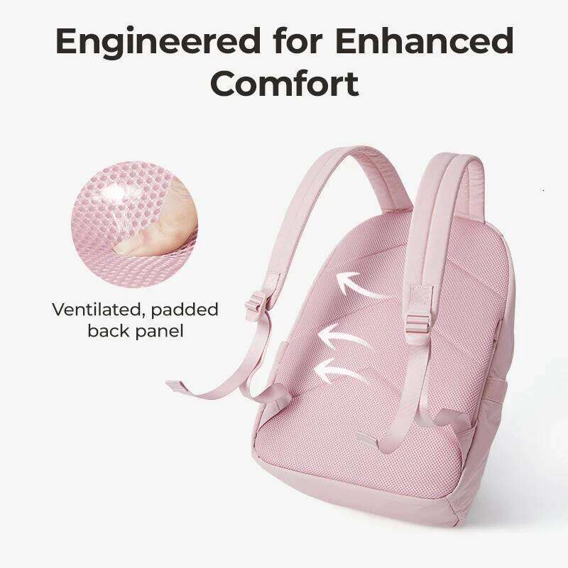 BAGSMART Girl School Bags Nylon Large Capacity Women Travel Backpack Lightweight Solid Color Simple Student Schoolbag Z260204