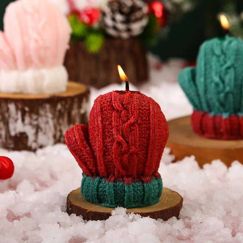 1Pcs Creative Christmas Gloves Handmade Scented Candle Aromatherapy Soy Wax Candles Party Guest Gifts Home Decoration S260204
