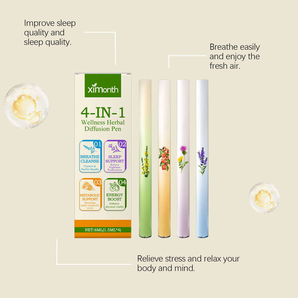 XIMONTH Herbal Energy Combination Stick Enhances Vitality Gentle Sleep Care Body Cleansing 4-in-1 S260203