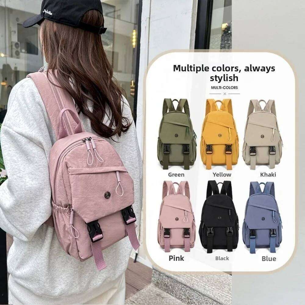 Portable Anti Theft Women Nylon Backpack Japanese Style Large Capacity Shoulder Bag Solid Color Student Schoolbag Travel Z260204