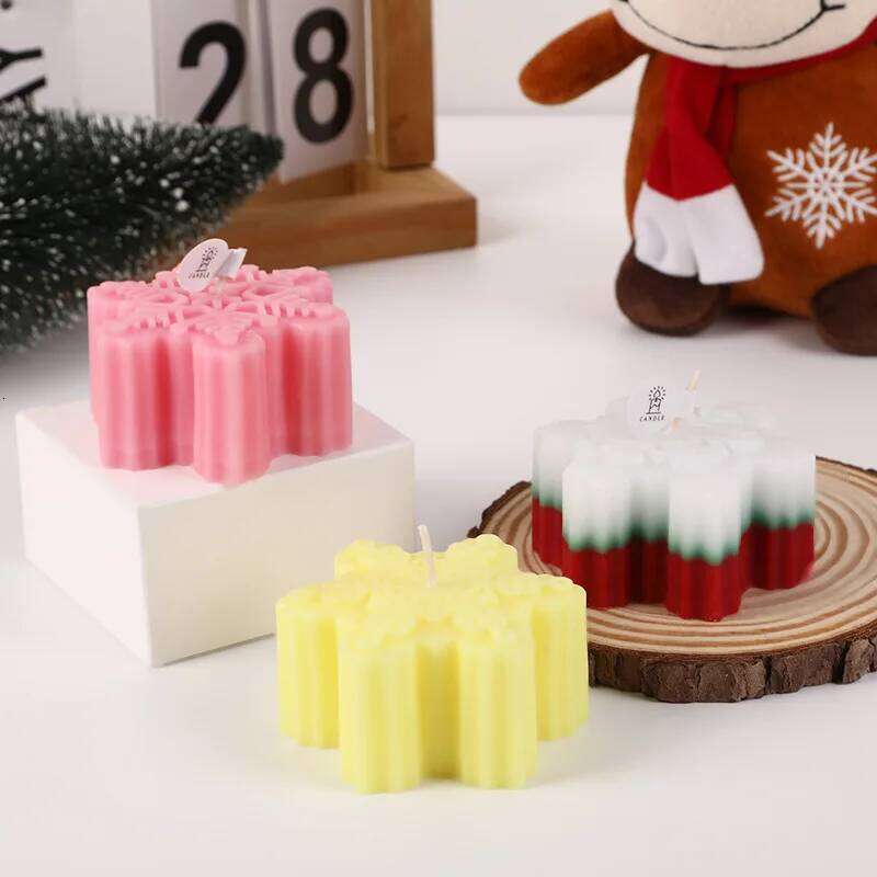 Snowflake Shaped Aromatherapy Candles Without Black Smoke Home Decoration Candlelight Dinners Birthday Parties Christmas Gifts S260204