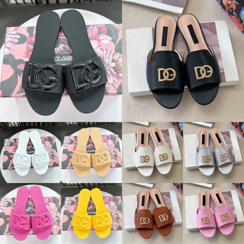 Designer Sandals Women Interlocking Slide Rubber Slippers Ladies Flat Beach Colorful shower waterproof slide High quality and comfortable genuine leather sandal