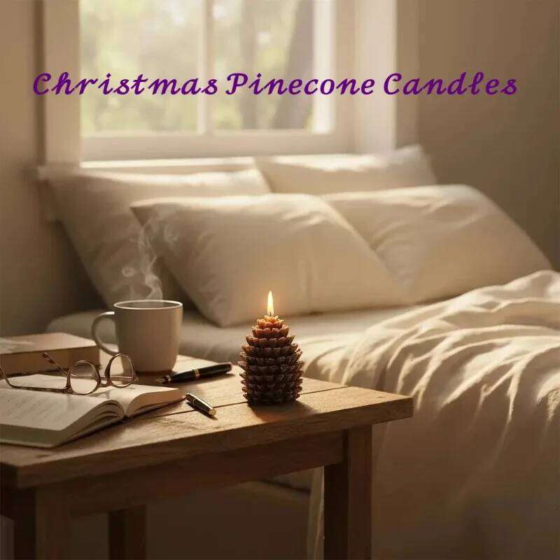 2/4PCS 3D Pinecone Candles Christmas Atmosphere Photography Arrangement Props Creative Home Decoration Ornaments S260204