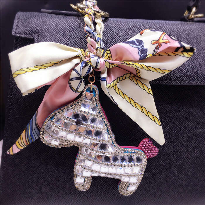 Fashion Rhinestone Pony Pendant Scarf Decoration Women's Bag Keychain Backpack Ornament