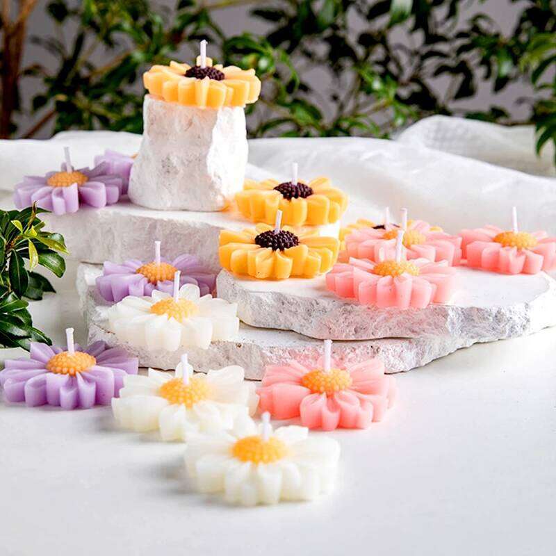 3D Daisy Candles Flower Scented Cup Handmade Aromatherapy Floating Candle Birthday Party Festival Gift Wedding Home Decor S260204