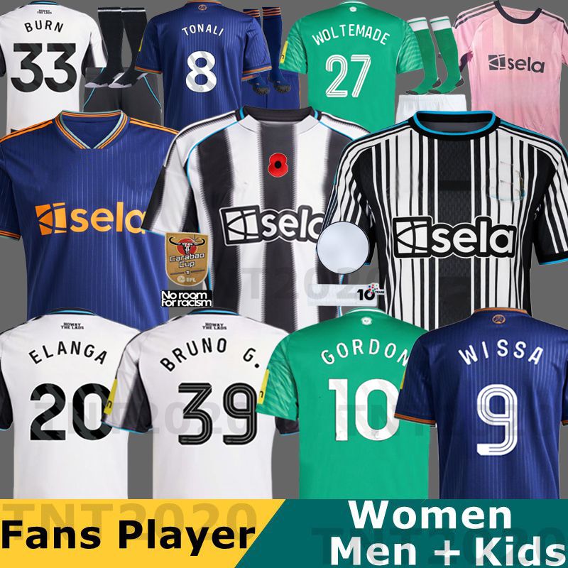 TOP 25 26 Newcastle TONALI NEWCASTL E WOLTEMADE WISSA soccer jerseys 2025 2026 ELANGA BLACK Kids 2026 BARNES BRUNO G. Gordon ISAK Football Shirt Home Away Third Botman