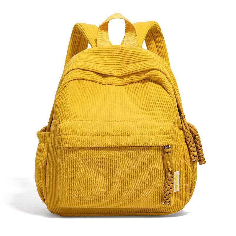 Japanese Casual Simple Multifunctional Travel Shopping Large Capacity Corduroy Women's Small Backpack Z260204