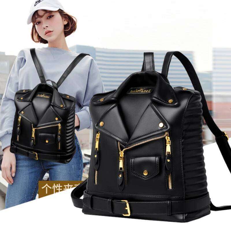 Anti Theft Zipper Women 2026 Motorcycle Shoulder Jecket Bag Travel Large Backpack Fashion Ladies Bagpack School Bags Z260204