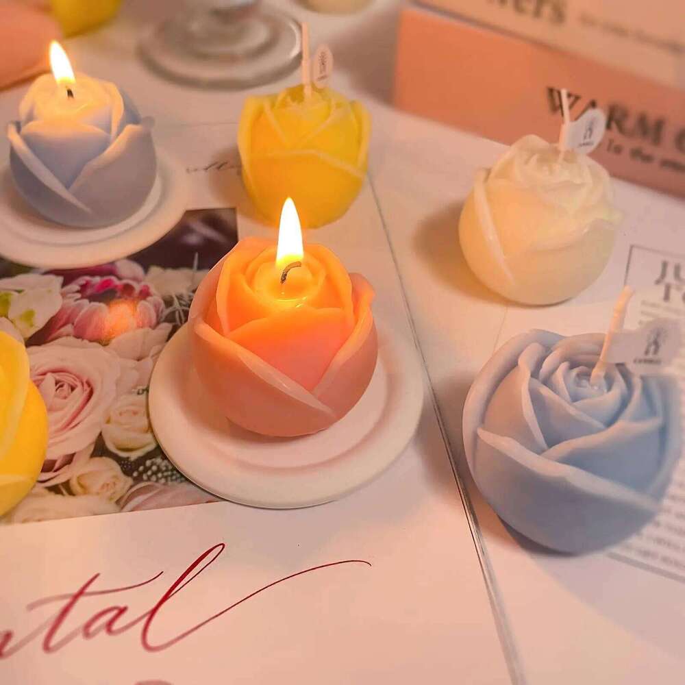 large Rose Flower Candle Birthday Atmosphere Suitable for Gifting Romantic Scented Candles to Enhance Mood S260204
