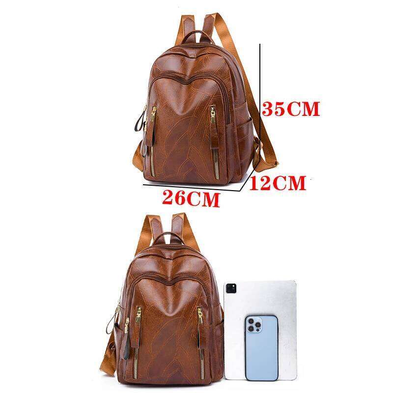 2024 Luxury Women's Leather Backpacks Sac A Dos Casual Daypack Vintage Backpack School Bags For Girls Mochila Rucksack Z260204