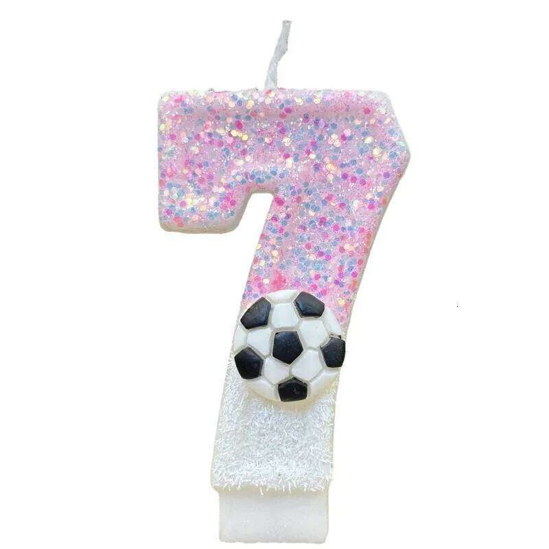 Sports Football Digital Party Decoration Handmade Birthday Candle S260204