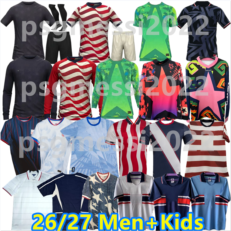 26 27 USAS Soccer Jerseys Copa America Woman Kids Kit Player Version Home Away Football Shirts PULISIC SMITH MORGAN BALOGUN MUSAH McKENNIE ADAMS ADAMS FERREIRA MEN