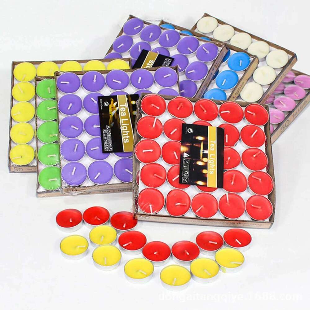 Wedding Circular Tea Restaurant Heat-Retaining Proposal Picture Small Blessing Lighting Emergency Wax Candles S260204