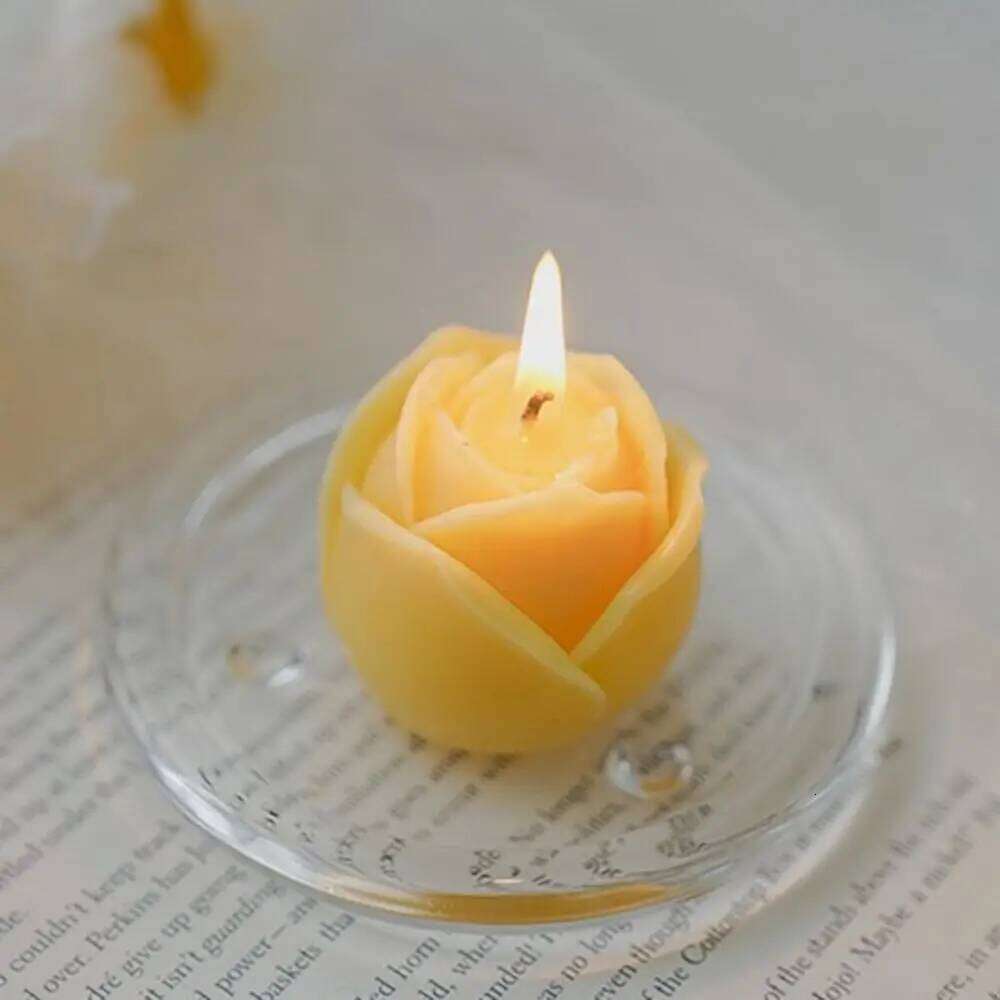 Large Aromatherapy Candle Rose Scented with Essential Oils Helps Relax And Create a Romantic Ambiance S260204