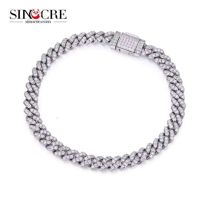 Best Selling Claw Setting Vvs Moissanite Cuban Bracelet Diamond Link Chain Hiphop - view 6