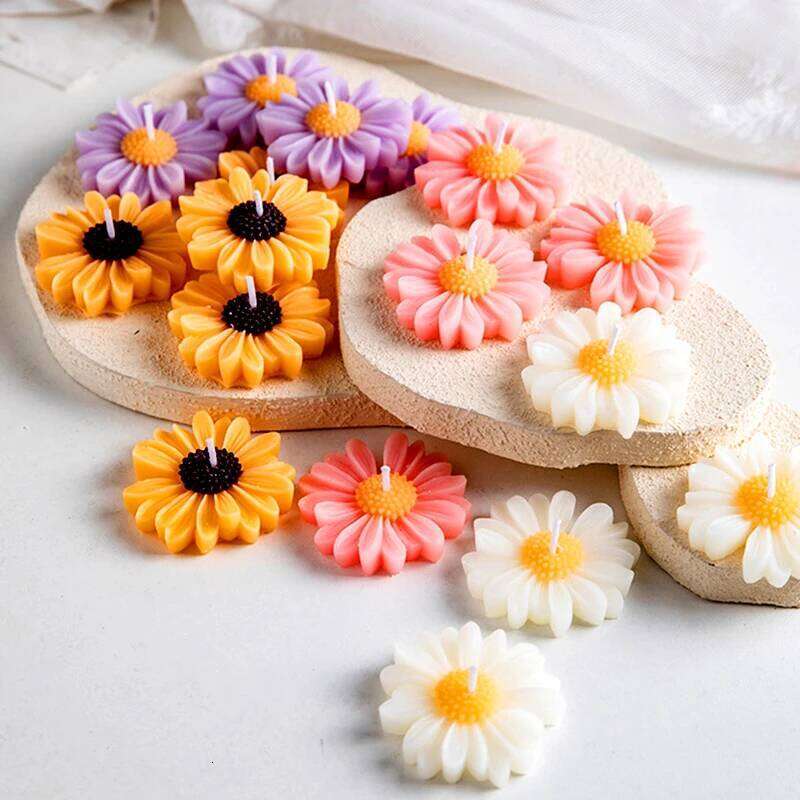 3D Daisy Candles Flower Scented Cup Handmade Aromatherapy Floating Candle Birthday Party Festival Gift Wedding Home Decor S260204