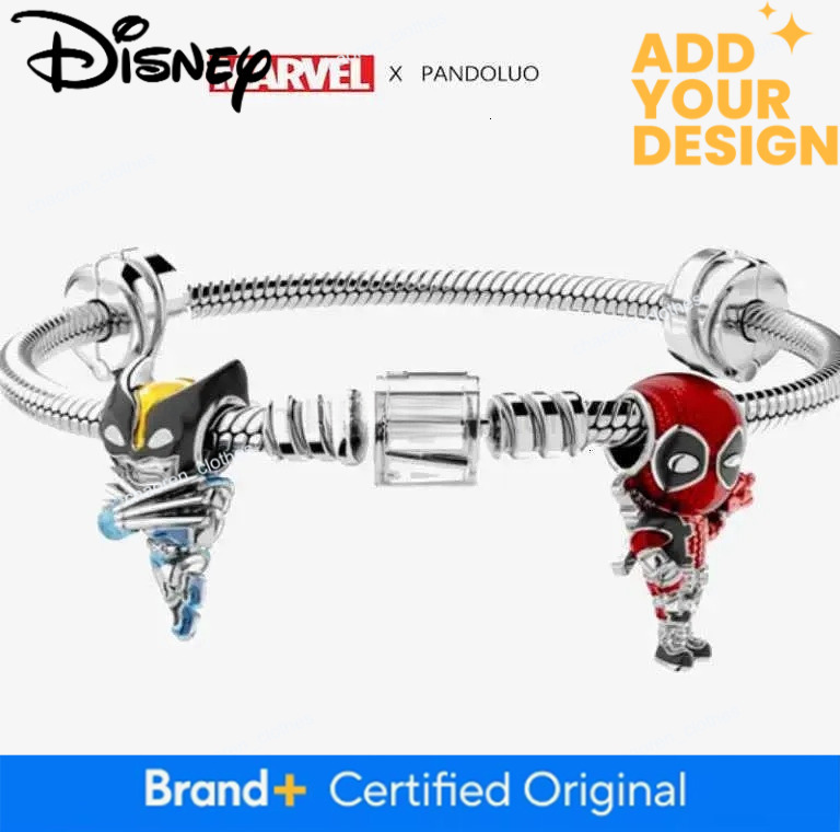 Designer jewelry Disney NEW Marvel Series Iron Man Spiderman Beads Fits Demogorgon Charm Original Bracelet Women luxury 925 Silver Pendant Jewelry Gif