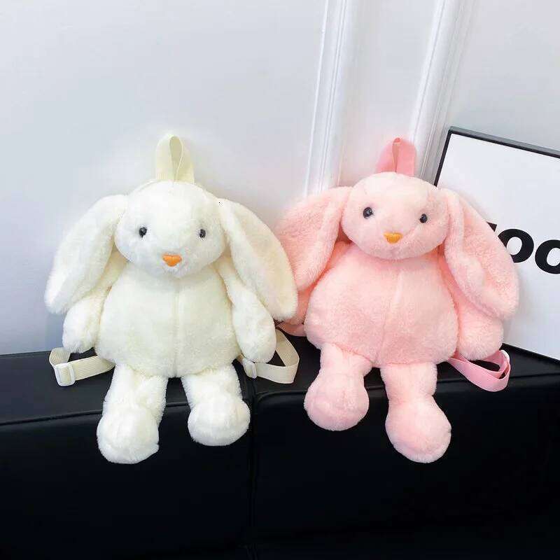 Long Ear Rabbit Fashion Plush Backpack Chain Strap Children's Crossbody Bag Knapsack Z260202