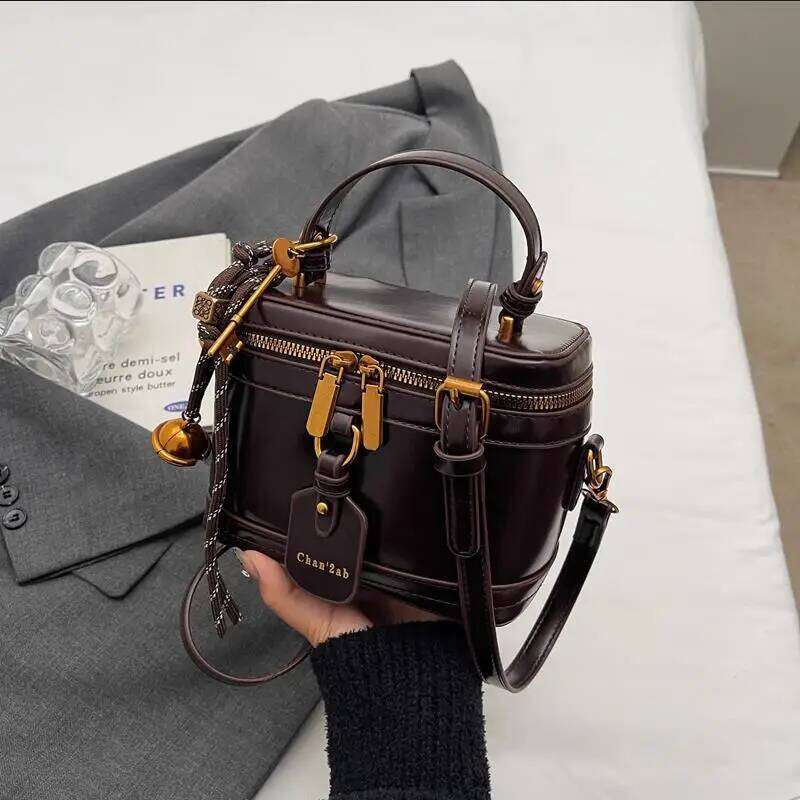 Retro Trendy Handbags Women Autumn and Winter Shoulder Crossbody Small Lipstick Cosmetic Mini Square Bags Ins C260204