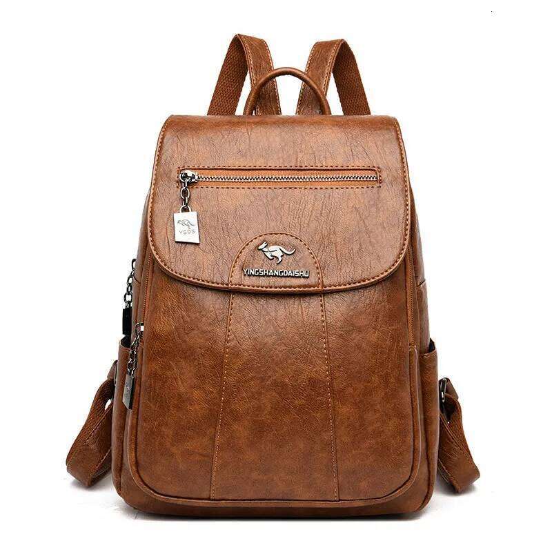 Hot Sell Women Soft Leather Backpacks Vintage Female Shoulder Sac a Dos Casual Travel Ladies Bagpack Mochilas School Bags Z260202