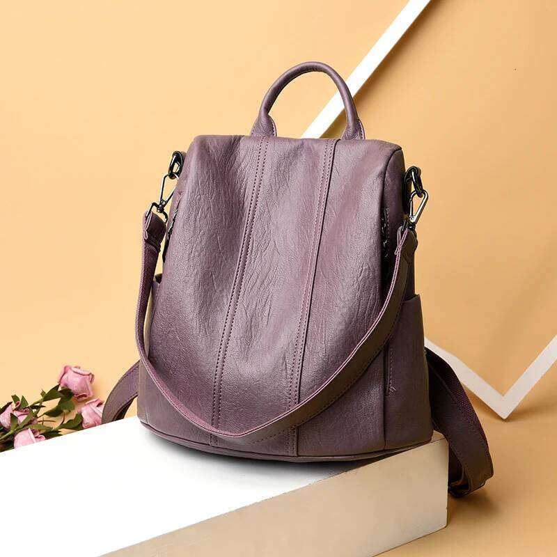 Women's Waterproof Anti Theft Leather Backpack 2024 Girls Shoulder Bags Multifunctional Large Capacity Travel Backpacks Mochilas Z260204