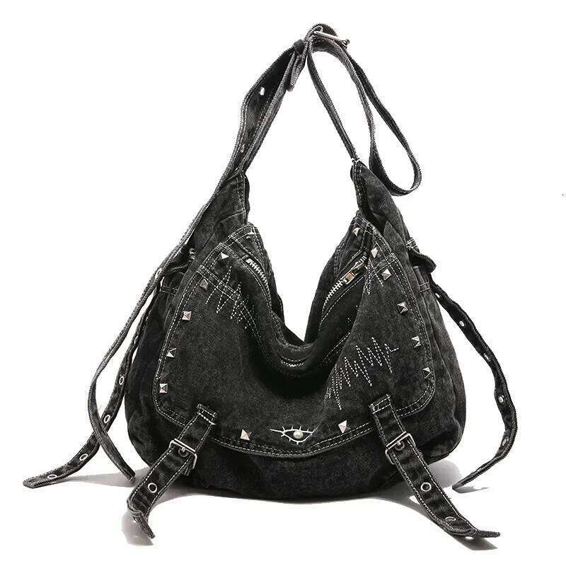 2024 Autumn y2k Denimn Vintage Shoulder Crossbody For Women Large Capacity Female Tote Bags C260204