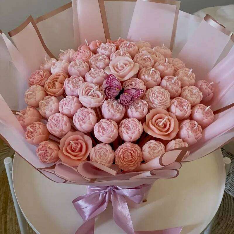 1Pc Romantic Rose Bud Scented Candles Smokeless Room Decorative Candle Valentine's Day Wedding Birthday Party Decoration Gifts S260204