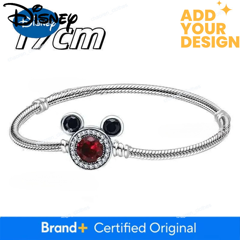 Designer jewelry Disney 925 Silver Miniso Minnie Headband Pendant Clip Mickey Necklace Ring Open Fit Original Bead Bracelets DIY Accessories luxury Je