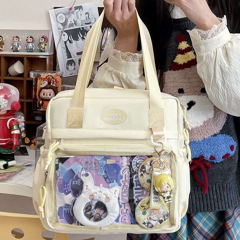 2026 Simple Japanese Style Single-Shoulder Daily Pain Bag All-Match Transparent Crossbody Large Capacity Niche Secondary College Style Messenger Bag