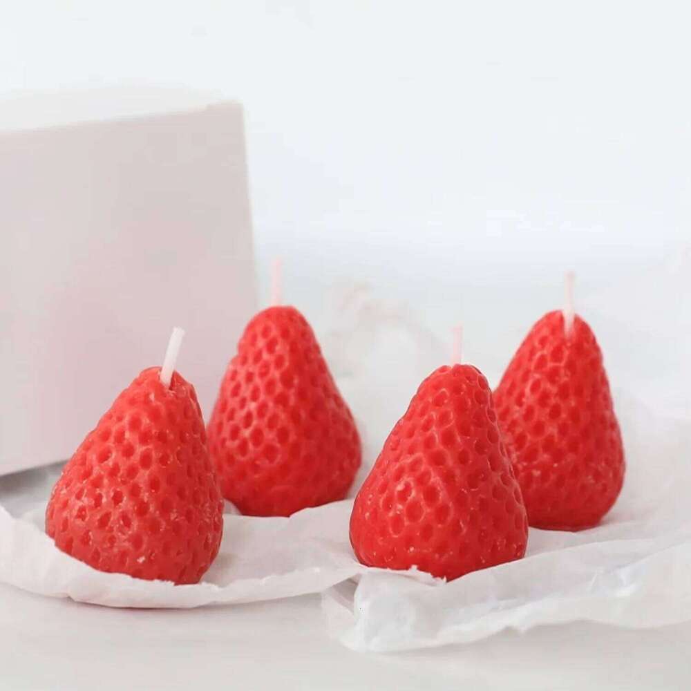 5pcs Strawberries Candles Gifts,Aromatherapy Candle for Wedding Receptions,Birthday Parties,Holiday Celebration Supplies S260204