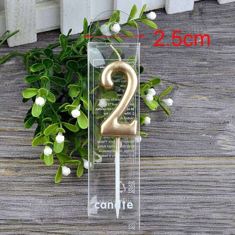 1Pcs Gold Happy Birthday Number Candles 0 1 2 3 4 5 6 7 8 9 Cake Topper Kids Girls Boys Bar Baby Party Supplies Decoration S260204